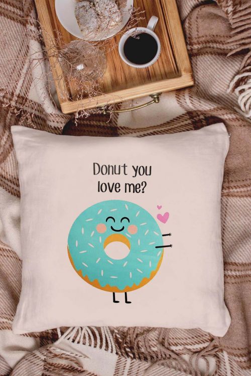Poduszka Bawełniana Canvas Donut love me? BLUE