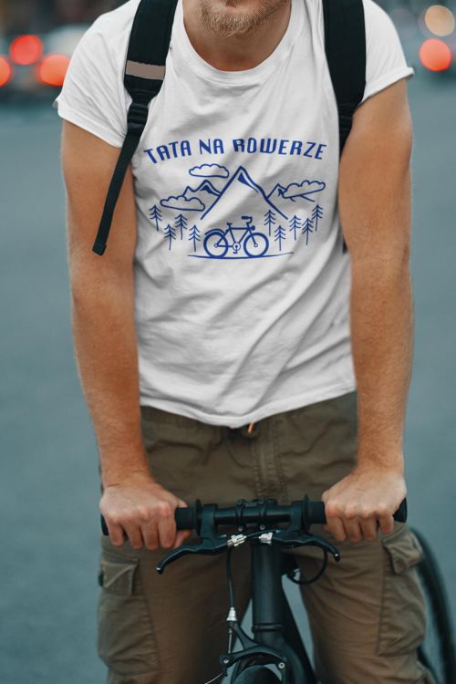T-shirt Tata na rowerze