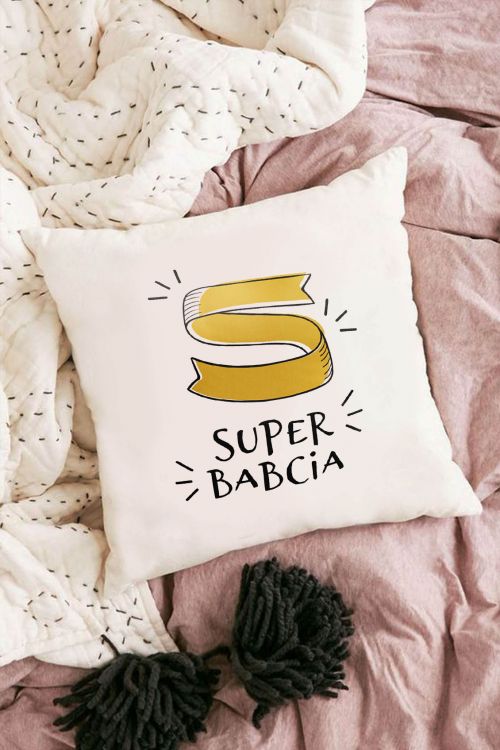 Poduszka Bawełniana Canvas Super Babcia
