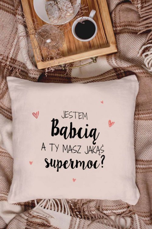 Poduszka Bawełniana Canvas Babcia Supermoc