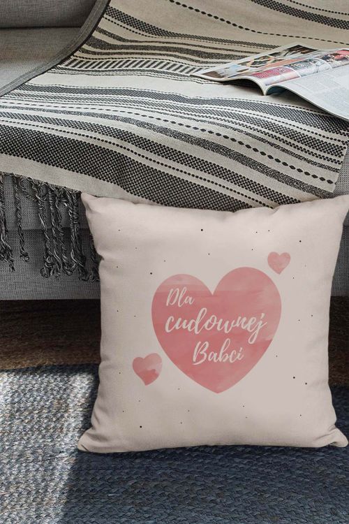 Poduszka Bawełniana Canvas Dla cudownej babci serce