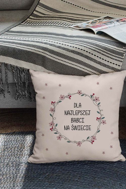 Poduszka Bawełniana Canvas Dla najlepszej Babci na świecie