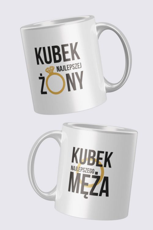 Komplet kubków Najlepszy Mąż Najlepsza Żona 330 ml 