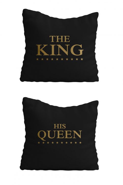 Komplet poduszek 40x40 cm The King His Queen