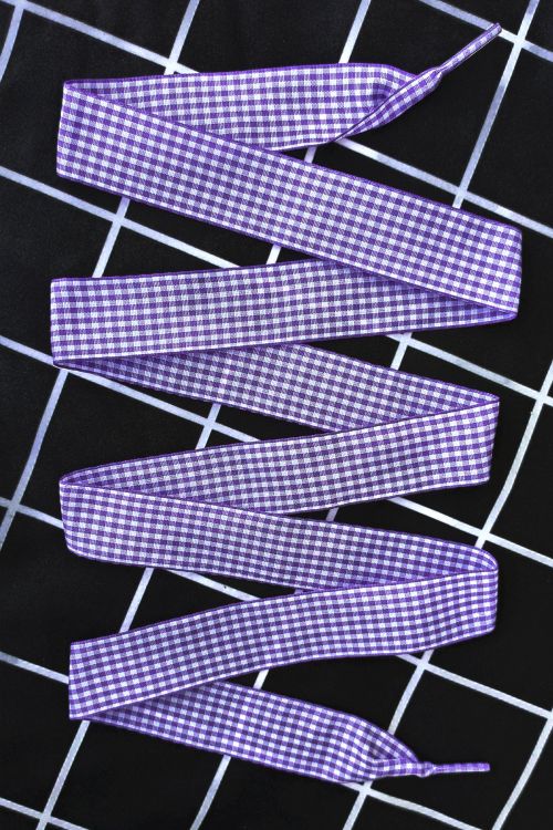 Wstążka Drobna Krata Fioletowa