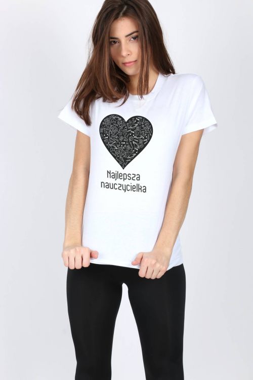 T-shirt Oversize Najlepsza Nauczycielka Serce