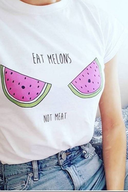 T-shirt Oversize Eat Melons not meat