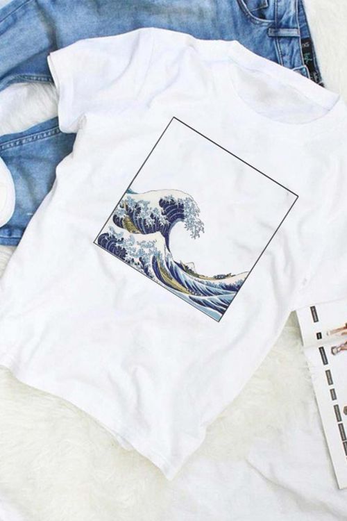 T-shirt Oversize Hokusai Frame