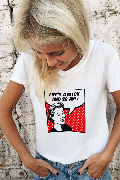 T-shirt Oversize Life's a bitch