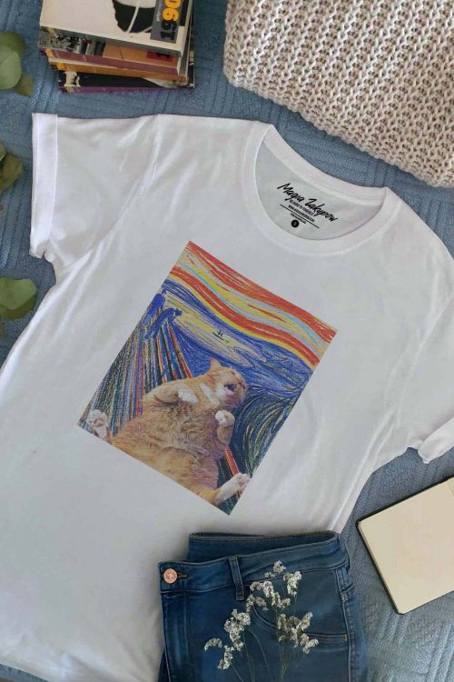 T-shirt Scream Cat