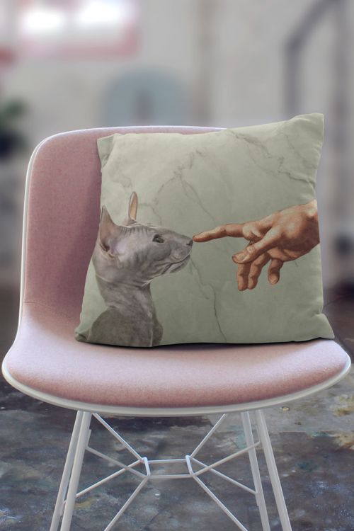 Poduszka Michelangelo Hands Sphinx Art 