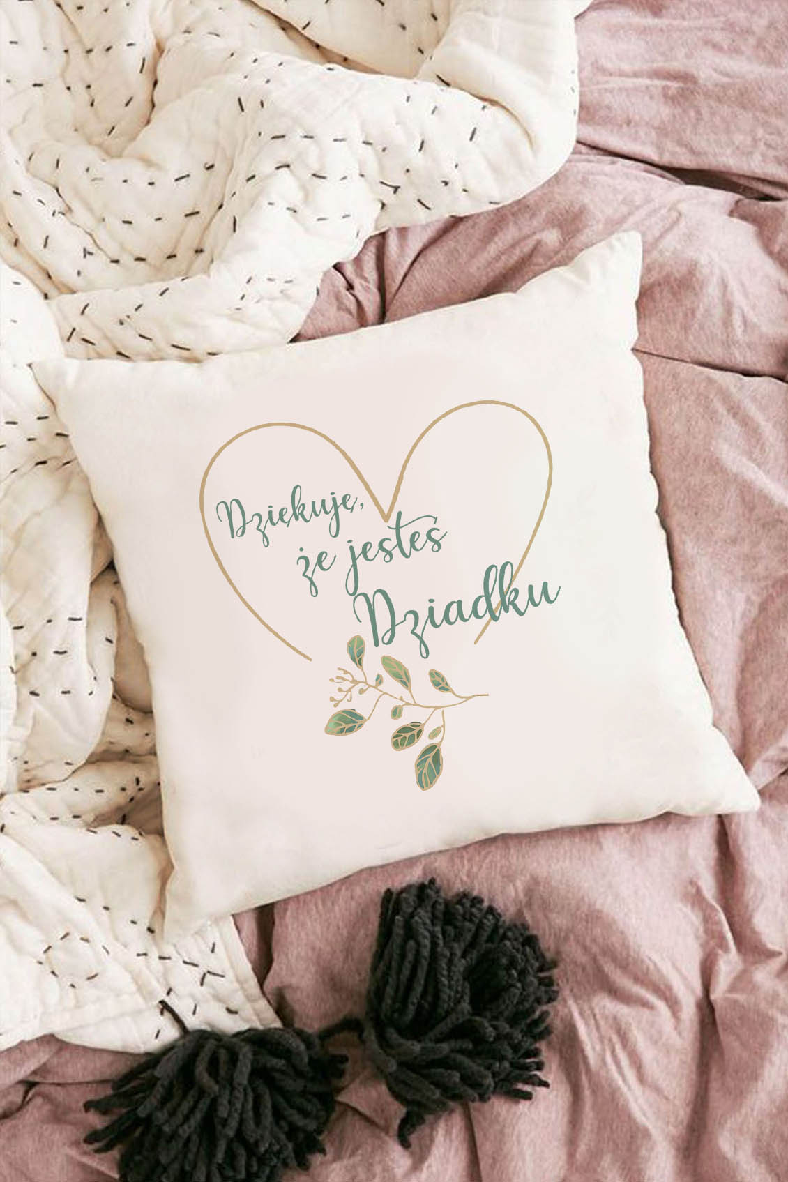 Poduszka Bawełniana Canvas Dziękuję, że jesteś Dziadku