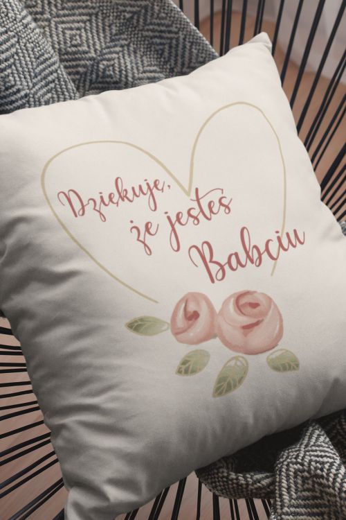 Poduszka Bawełniana Canvas Dziękuję ,że jesteś Babciu