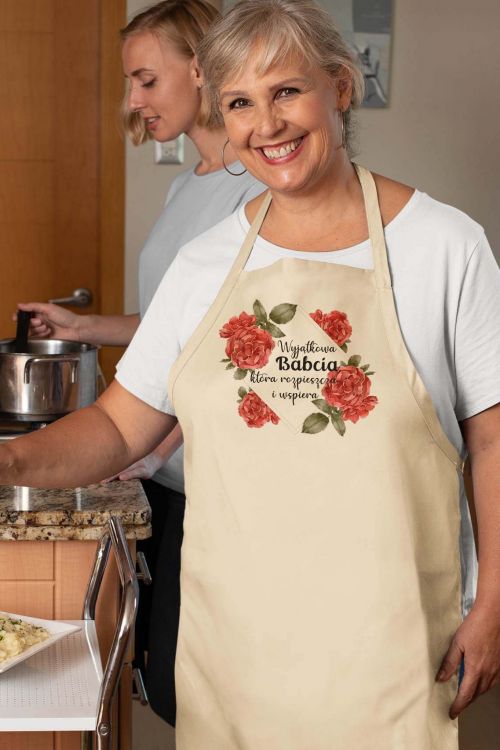 Fartuch Bawełniany Róże Babci