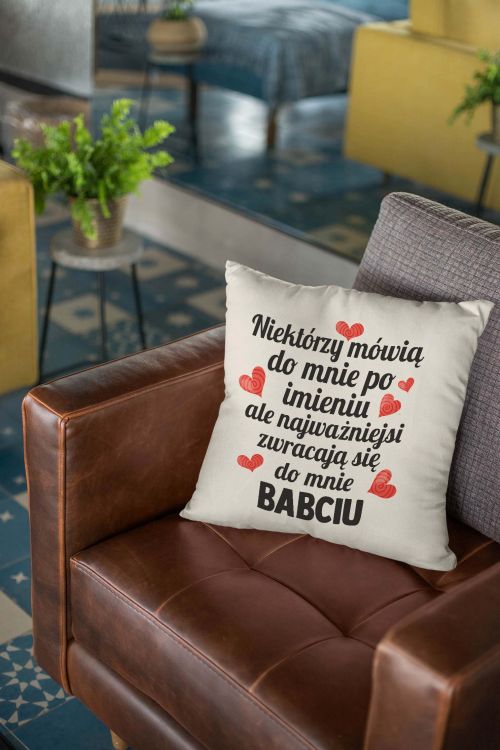 Poduszka Bawełniana Canvas Jestem Babcią