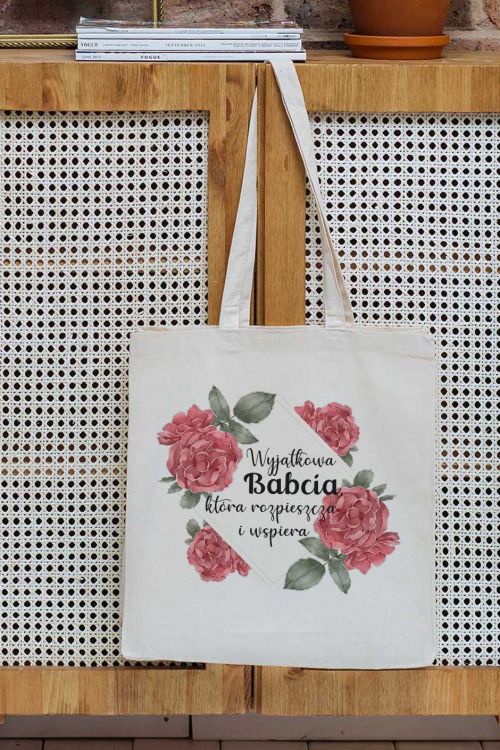 Torba Bawełniana Canvas Róże Babci