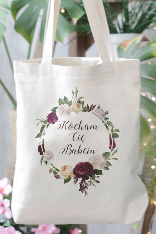 Torba Eko Kocham Cię Babciu kwiaty