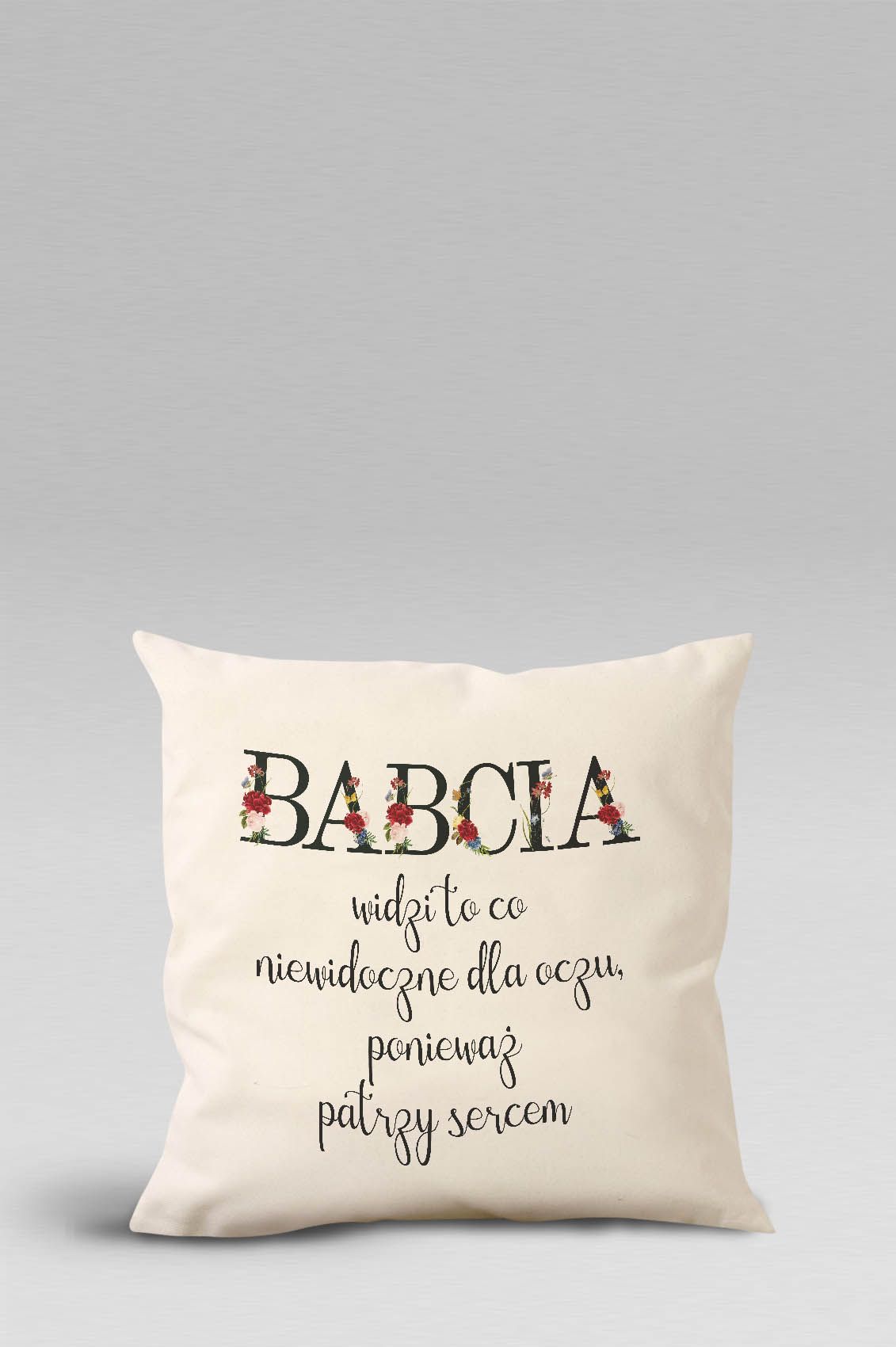 Poduszka Bawełniana Canvas Babcia widzi sercem