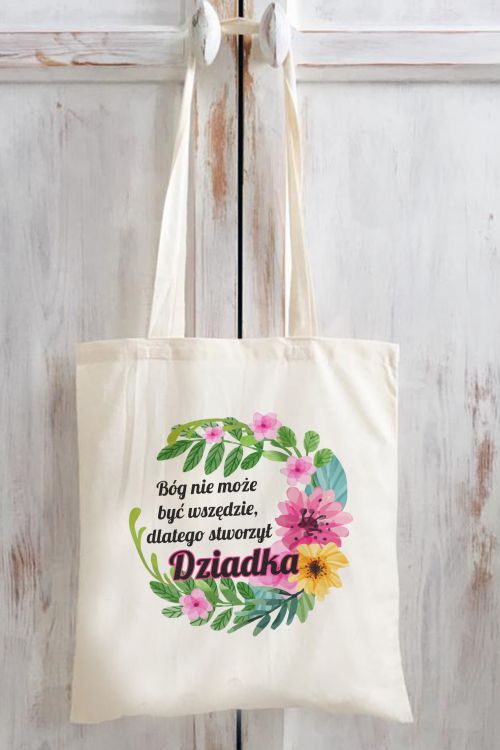 Torba Bawełniana Canvas Bóg stworzył Dziadka