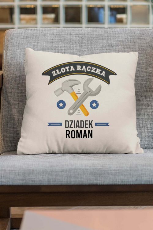 Poduszka Bawełniana Canvas PERSONALIZOWANA Złota rączka