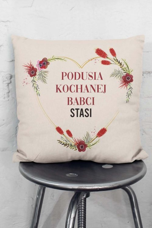 Poduszka Bawełniana Canvas PERSONALIZOWANA Podusia Babci