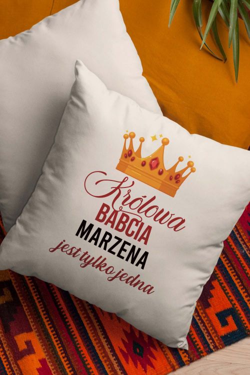 Poduszka Bawełniana Canvas PERSONALIZOWANA Królowa Babcia