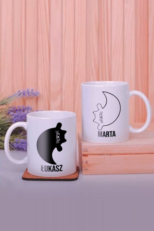 Komplet kubków PERSONALIZACJA Ying and yang cats