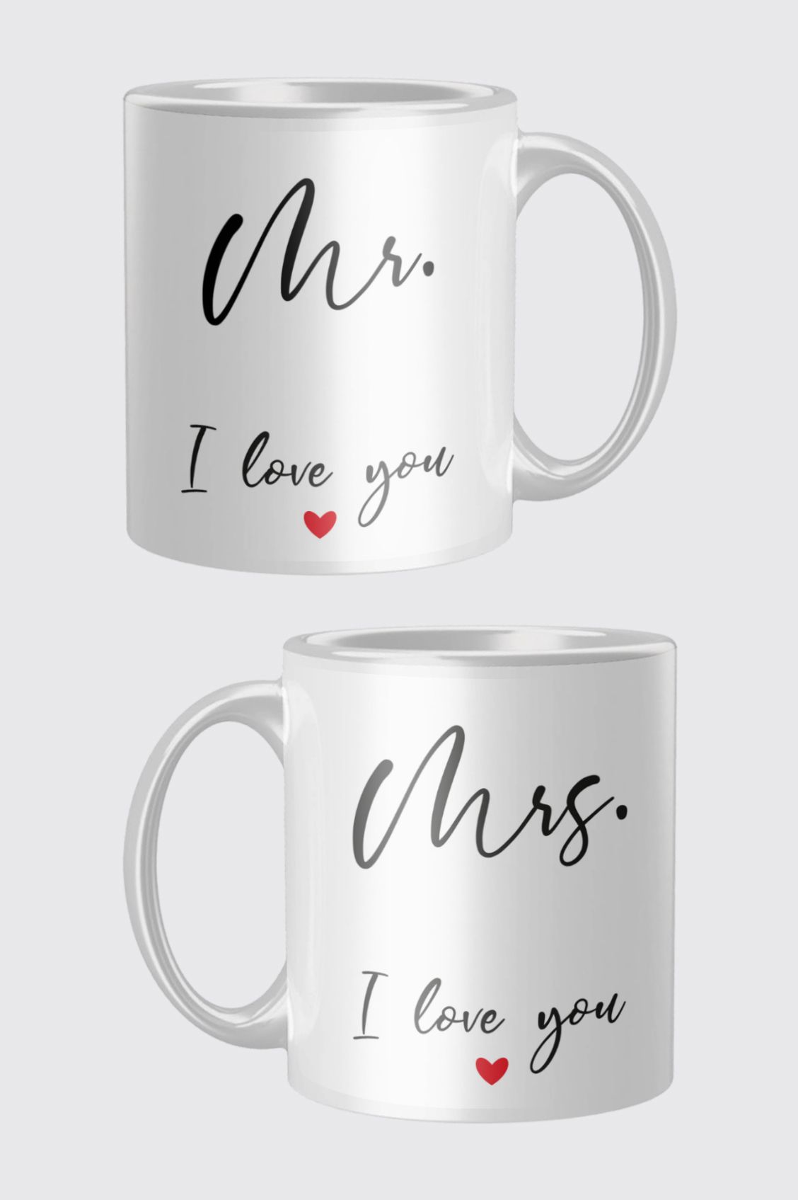 Komplet kubków PERSONALIZACJA Mrs. and Ms. love