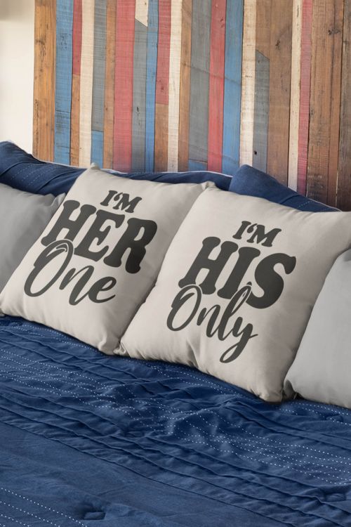 Komplet poduszek bawełnianych Canvas One and only couple
