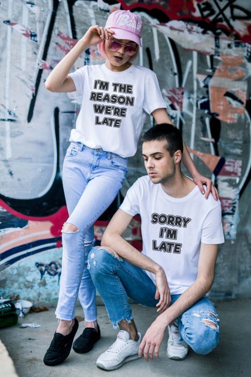 Komplet T-shirt dla par Sorry we’re late