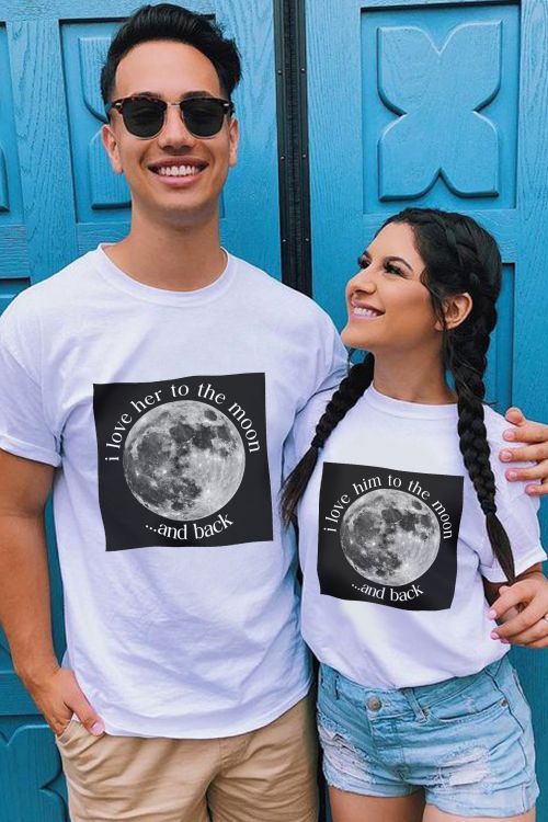 Komplet T-shirt dla par Love to the moon