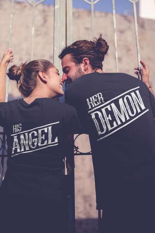 Komplet T-shirt dla par Demon and Angel