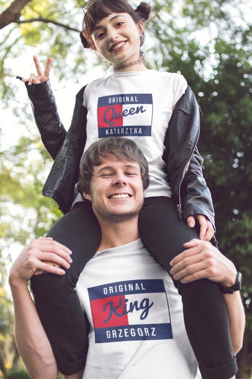Komplet T-shirt dla par PERSONALIZACJA Original King and Queen