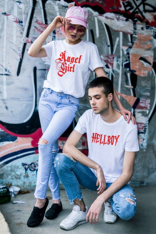 Komplet T-shirt dla par Angel and Hell
