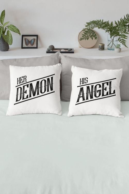 Komplet poduszek bawełnianych Demon and Angel