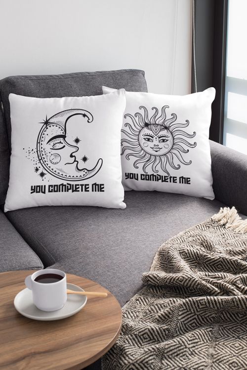 Komplet poduszek bawełnianych Sun and moon couple