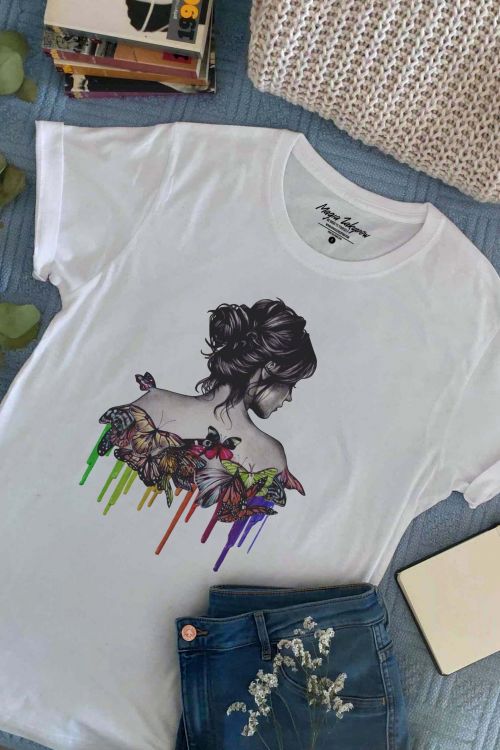 T-shirt Butterflies Girl