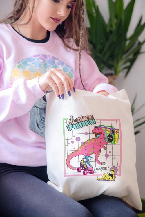 Torba Eko Awesome Neon Dinosaur