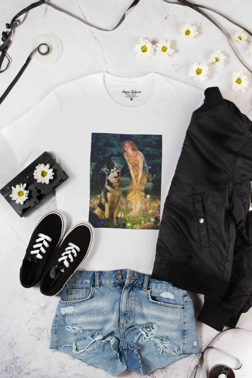 T-shirt Midsummer Eve With Husky