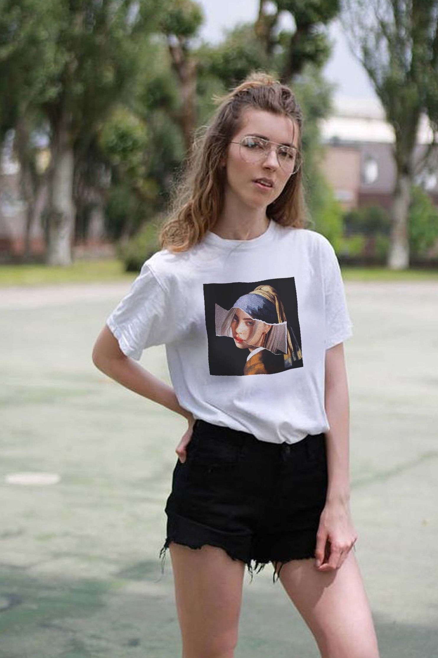 T-shirt Girl with a Pearl Earring collage Billie