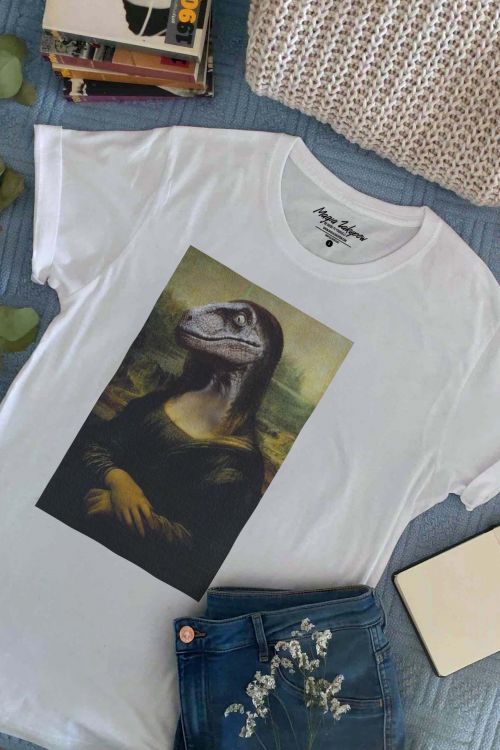 T-shirt Mona Lisa Dinosaur