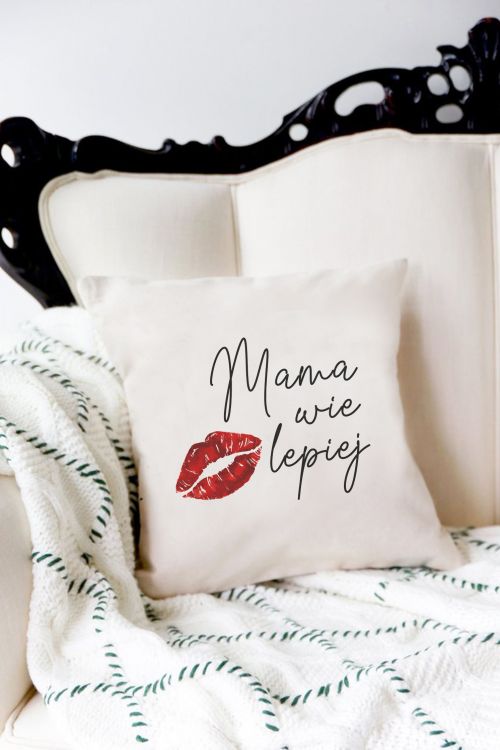 Poduszka Bawełniana Canvas Mama wie lepiej