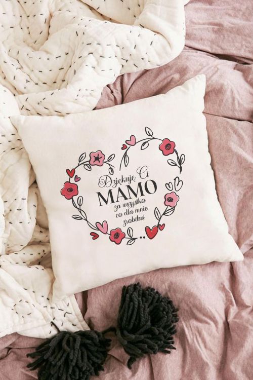 Poduszka Bawełniana Canvas Dziękuję Ci Mamo