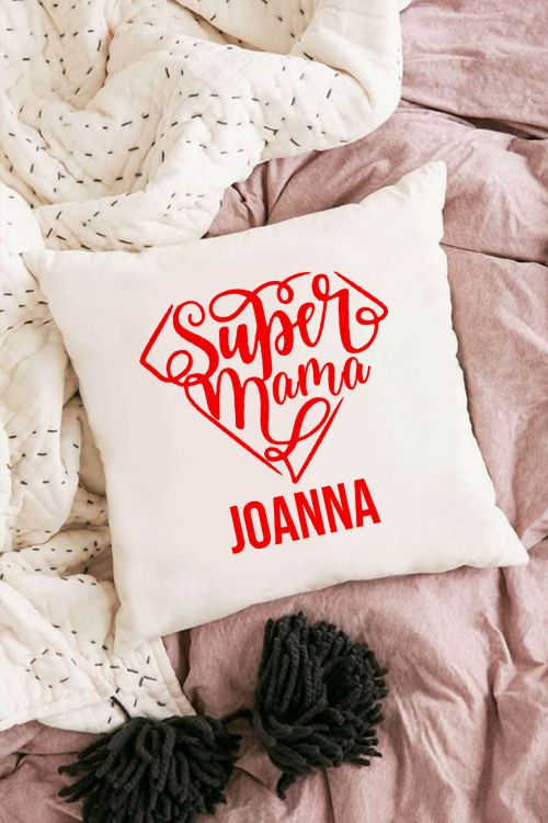 Poduszka Bawełniana Canvas PERSONALIZACJA Super Mama