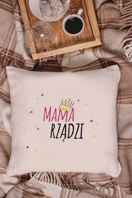 Poduszka Bawełniana Canvas Mama Rządzi