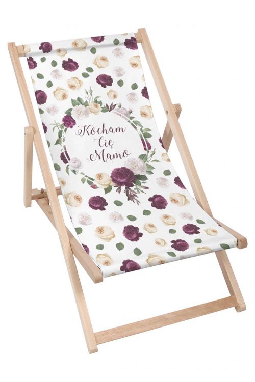 Leżak klasyczny Kocham Cię Mamo Kwiaty