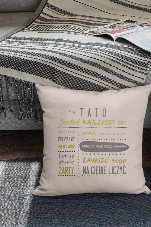 Poduszka Bawełniana Canvas Tato Jesteś Najlepszy
