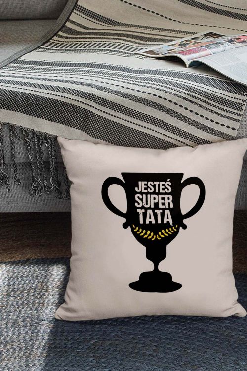 Poduszka Canvas Bawełniana Jesteś Super Tatą