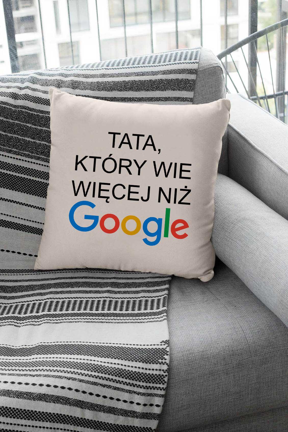 Poduszka Bawełniana Canvas Tata Google