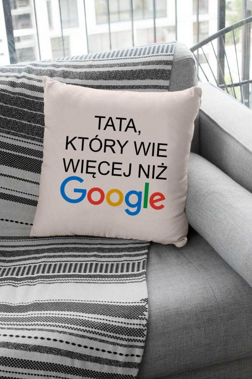 Poduszka Bawełniana Canvas Tata Google